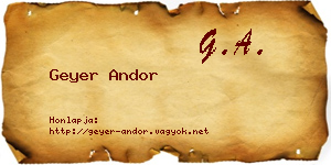 Geyer Andor névjegykártya